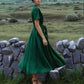 Wrap Linen Dress NANTES Romantic Wide Skirt