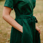 Wrap Linen Dress NANTES Romantic Wide Skirt