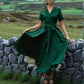 Wrap Linen Dress NANTES Romantic Wide Skirt