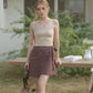 Wrap Linen Mini Skirt MULHOUSE Belted Short