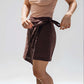 Wrap Linen Mini Skirt MULHOUSE Belted Short